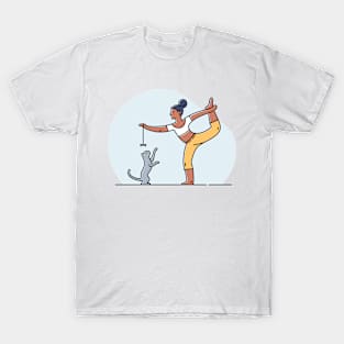 YOGA WITH CAT ILLUSTRATION T-Shirt